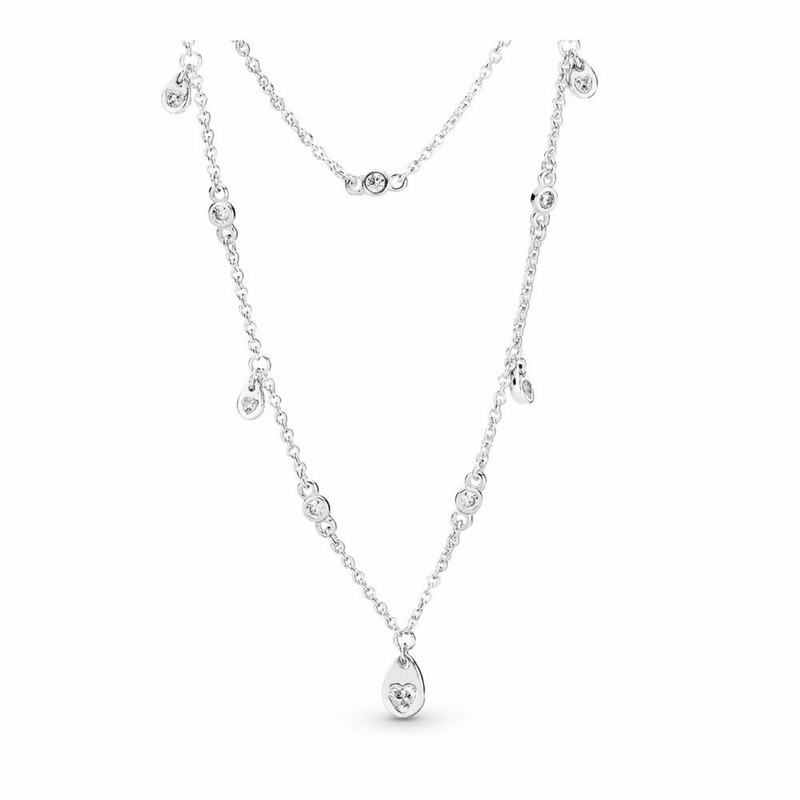 Pandora Chandelier Droplets Necklace - Sterling Silver/Cubic Zirconia - Canada | WD2173FE